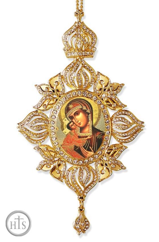Product Pic - Virgin Mary Feodorovskaya, Framed Icon Ornament, Byzantine Style