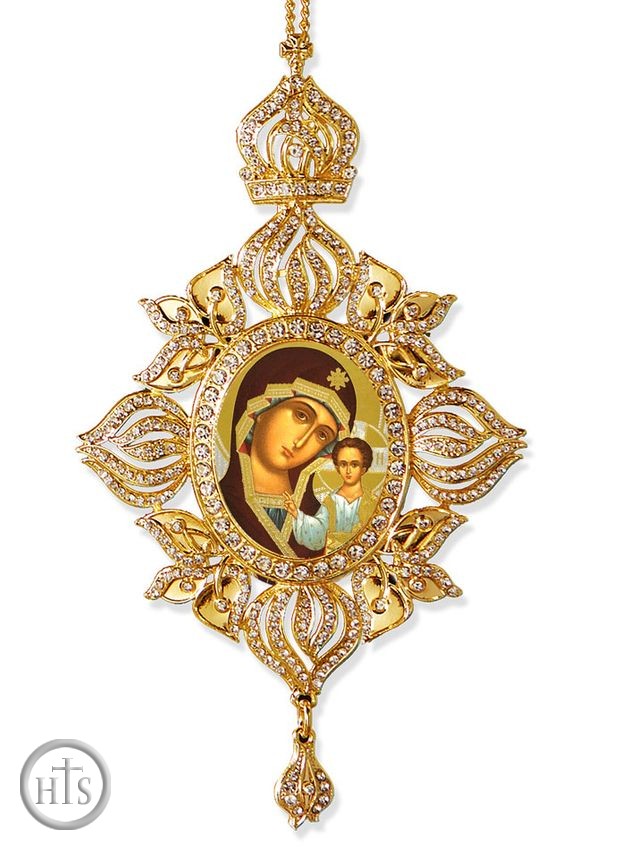 Product Photo - Virgin of Kazan, Framed Icon Ornament, Byzantine Style