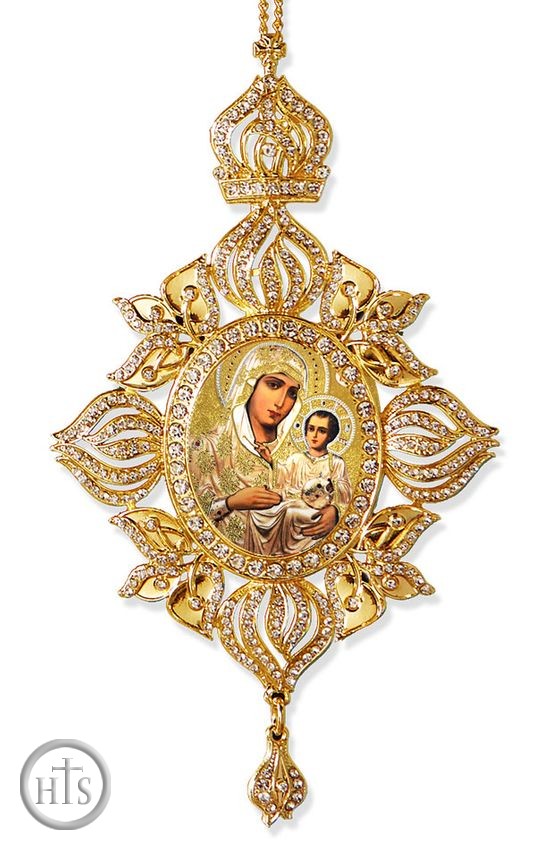 HolyTrinityStore Photo - Virgin Mary of Jerusalem,  Framed Icon Ornament, Byzantine Style