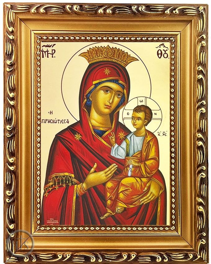 Picture - Theotokos of Prousa (Prousiotissa), Wooden Frame Byzantine Greek Icon