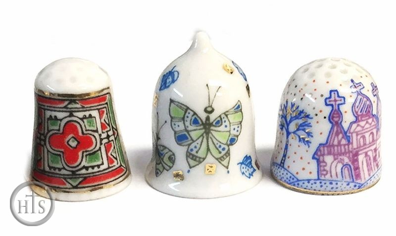 HolyTrinityStore Picture - Lomonosov Porcelain Thimbles, Set of  3 Pcs