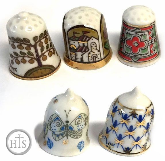 Image - Lomonosov Porcelain Thimbles, Set of 5 Pcs