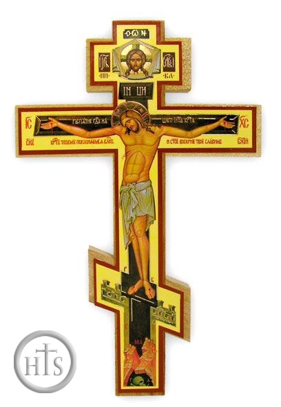 Product Pic - Three Barred Wooden Cross with Corpus Crucifix