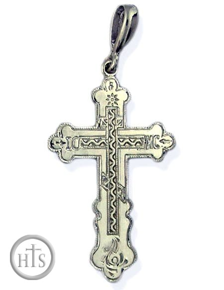 Picture - Three Barred  Sterling Silver  Reversible Cross, ICXC  
