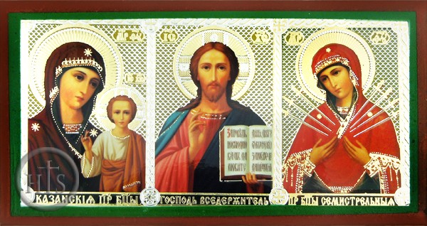 Photo - Travel Triptych  Icons of Virgin of Kazan, Christ & Virgin Mary of Seven Swords