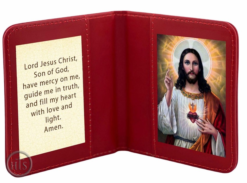 HolyTrinity Pic - Travel Prayer Book with Sacred Heart of Jesus Icon and Prayer