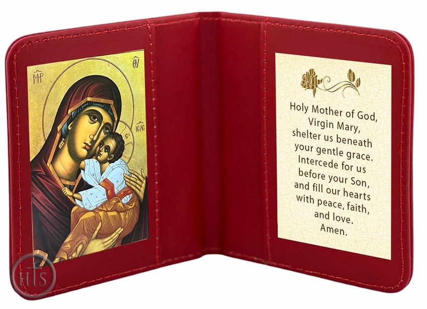 HolyTrinityStore Photo - Travel Prayer Book with Virgin Mary Sweet Kissing Icon and Prayer