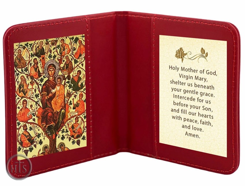 HolyTrinityStore Picture - Travel Prayer Book with Virgin Mary Jesse Tree Icon and Prayer