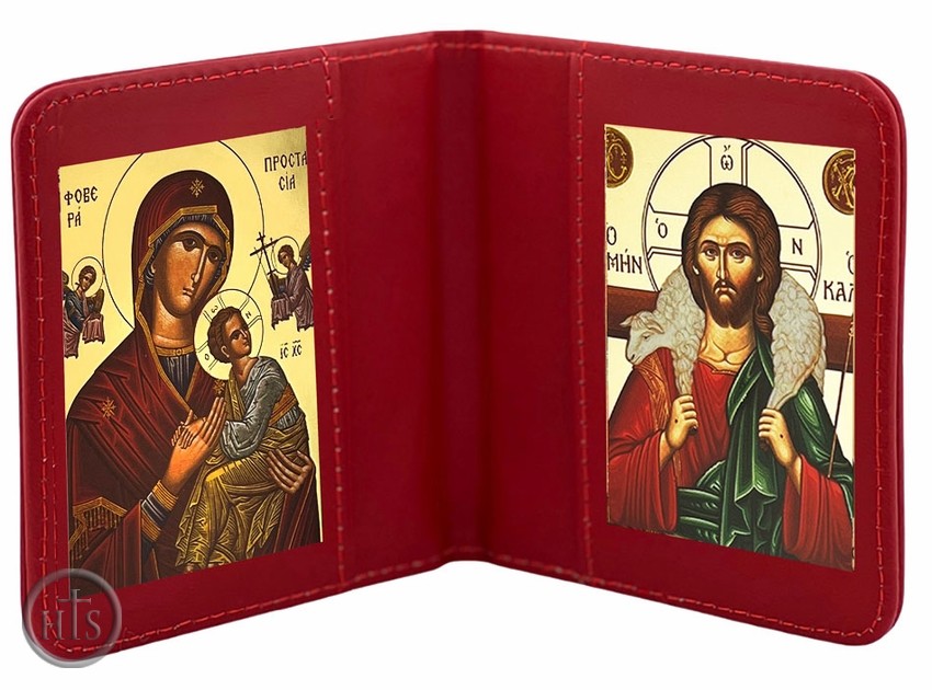HolyTrinity Pic - Virgin Mary Perpetual Help & Christ The Good Shepherd, Traveling Icon Diptych
