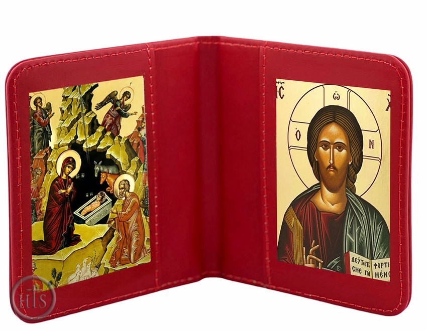 HolyTrinity Pic - The Nativity & Christ The Teacher, Traveling Icon Diptych