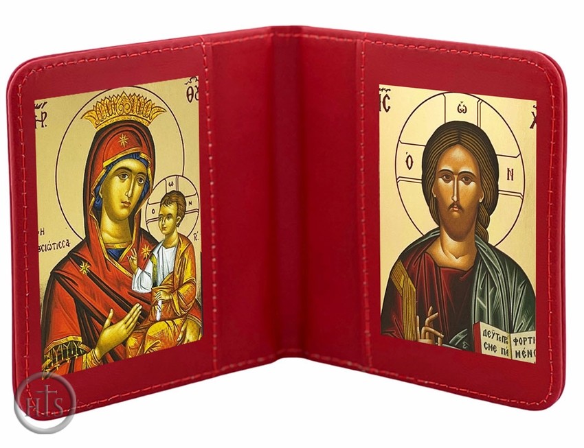 HolyTrinityStore Image - Virgin Mary & Christ The Teacher, Traveling Icon Diptych