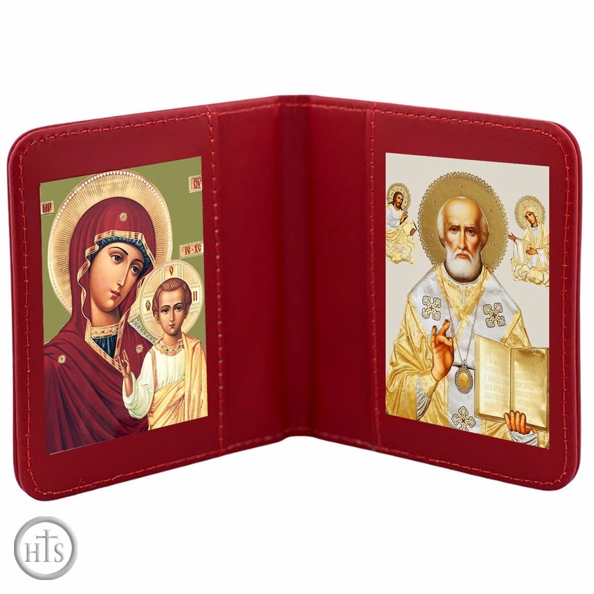 Product Picture - Virgin of Kazan & St. Nicholas, Traveling Icon Diptych