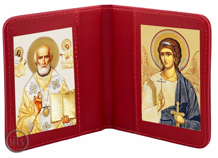 Product Picture - Saint Nicholas & Guardian Angel, Traveling Icon Diptych