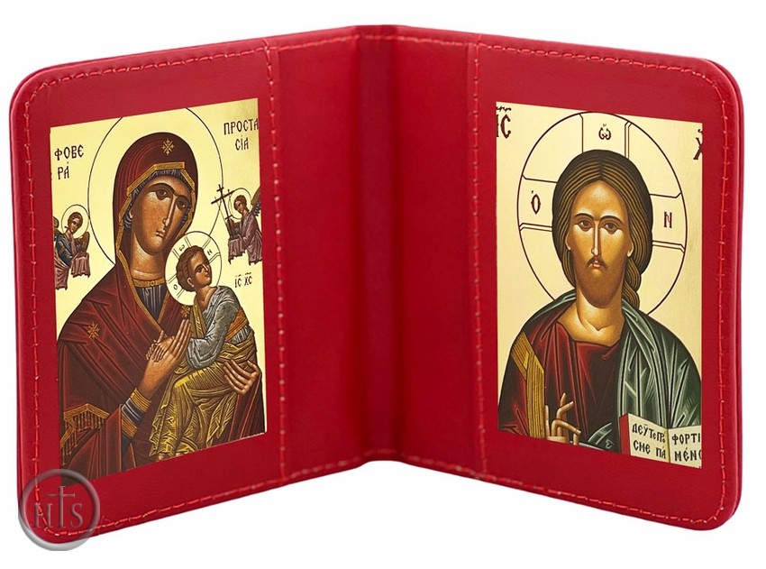Product Picture - Virgin Mary Perpetual Help & Christ The Teacher, Traveling Icon Diptych
