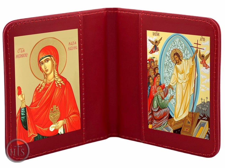 Product Image - St Mary Magdalene & Resurrection of Christ, Traveling Icon Diptych