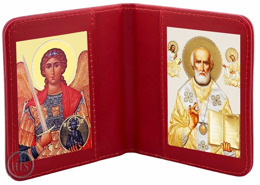 Image - Archangel Michael & Saint Nicholas,  Traveling Icon Diptych