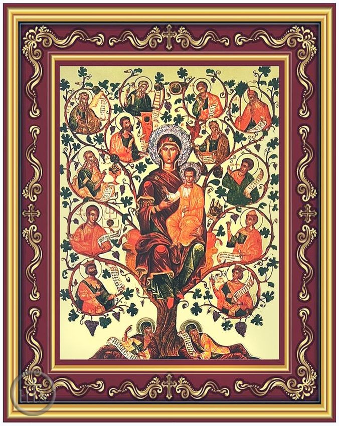 Product Photo - Tree of Jesse, Greek Byzantine Framed Icon