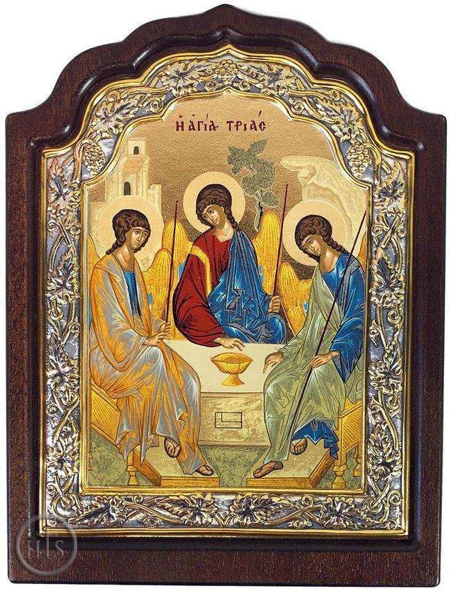 HolyTrinity Pic - Old Testament Trinity, Orthodox Serigraph Framed Icon 