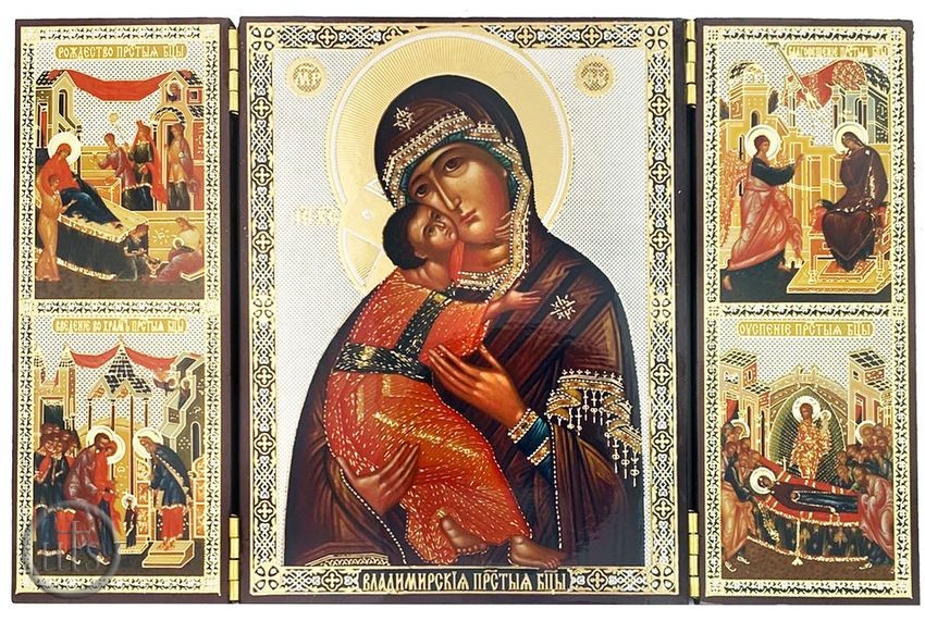 Picture - Virgin of Vladimir with Feast Days, Triptych 
