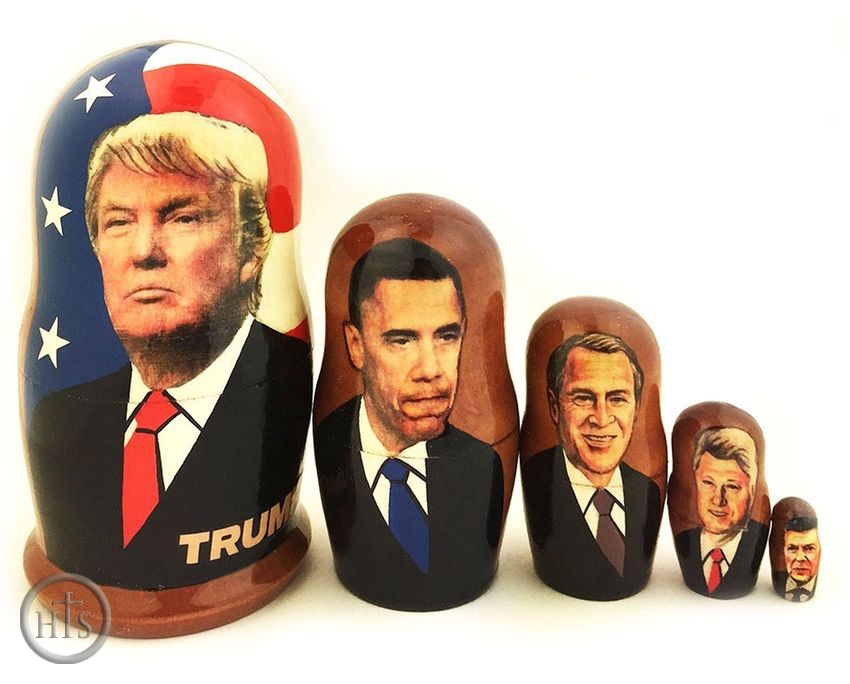 HolyTrinity Pic - USA Presidents, 5 Wooden Nesting Doll