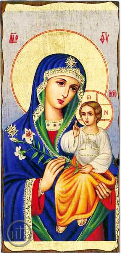 HolyTrinityStore Picture - Virgin Mary the Eternal Bloom, Orthodox Christian Serigraph Panel Icon