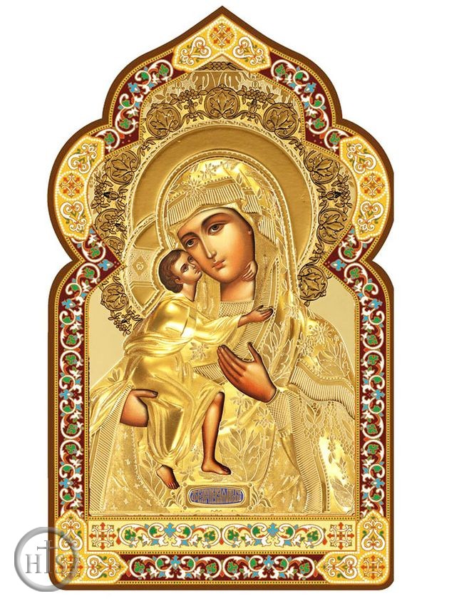 Photo - Virgin Mary Feodorovskaya, Dome Shape Orthodox Icon with Stand