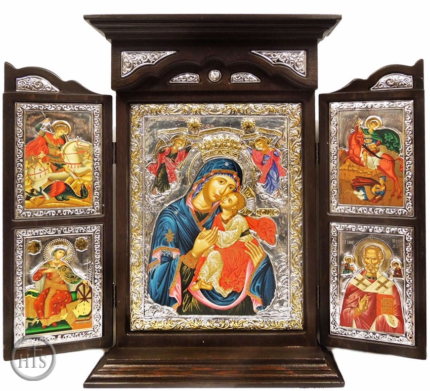 HolyTrinityStore Photo - Virgin Mary Glykophilousa,  Serigraph Orthodox Triptych