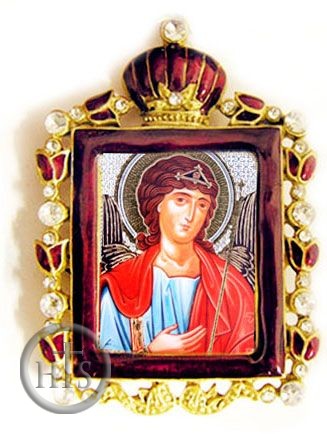 HolyTrinityStore Image - Archangel  Michael, Enamel Framed  Icon Ornament