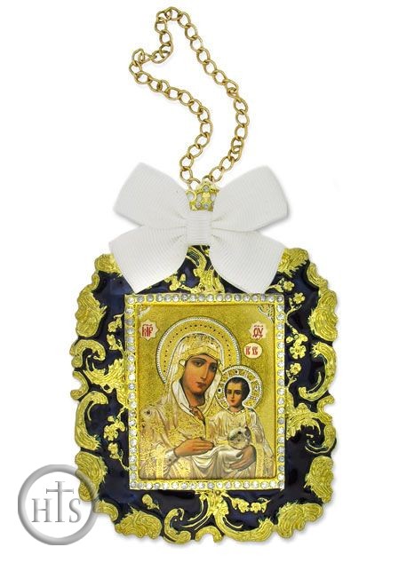 HolyTrinityStore Image - Virgin of Jerusalem, Square Shaped Ornament Icon Pendant 