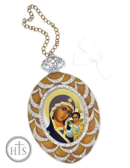 Pic - Virgin of Kazan, Ornament Icon, Yellow