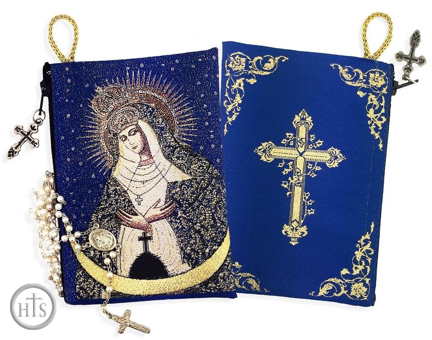HolyTrinity Pic - Virgin Mary  Ostrobramska, Tapestry Rosary Icon Pouch