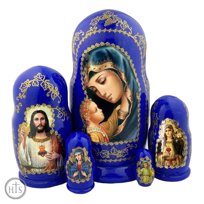Pic - Virgin Mary, 5 Nesting Icon Doll, Hand Painted, 7