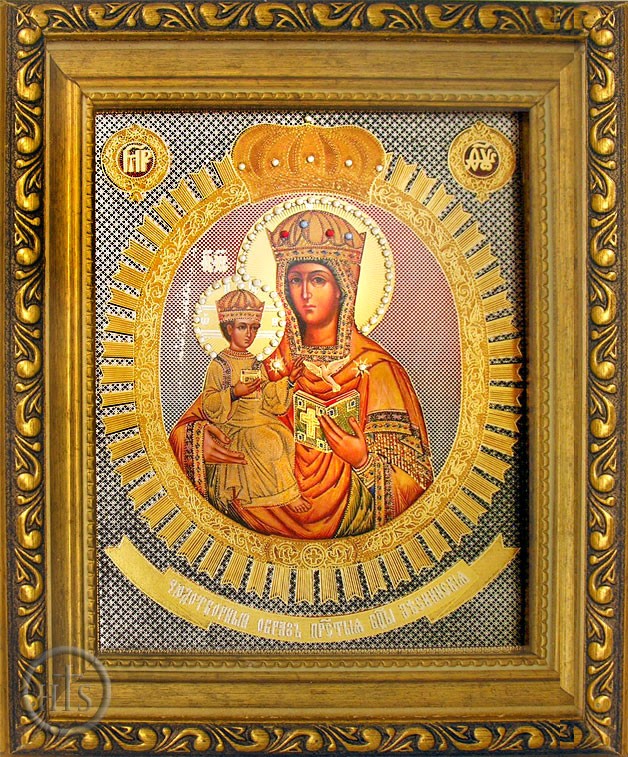 Product Photo - Lesna Miraculous  Icon of the Mother of God,  Framed with Crystals and Glass 