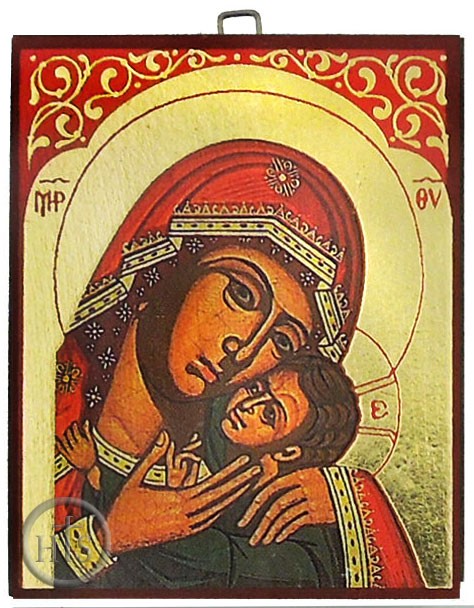 HolyTrinity Pic - Virgin Mary and Child, Greek Orthodox Byzantine Mini Icon