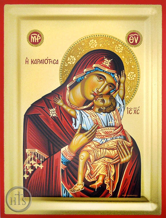 Photo - Virgin of Tenderness (Glykophilousa), Serigraph Orthodox Icon with Stand