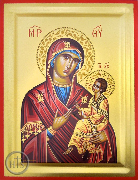 Pic - Virgin Mary & Child, Serigraph Orthodox Icon with Stand