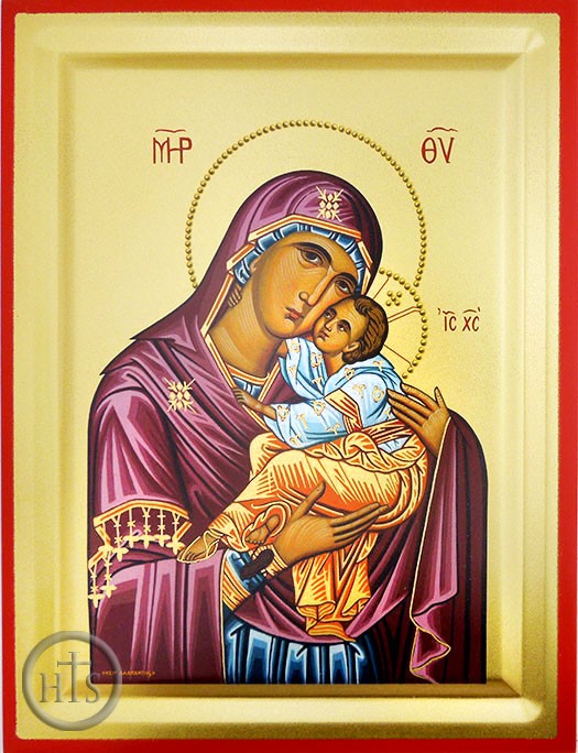 HolyTrinityStore Image - Virgin of Tenderness (Glykophilousa), Serigraph Orthodox Icon with Stand