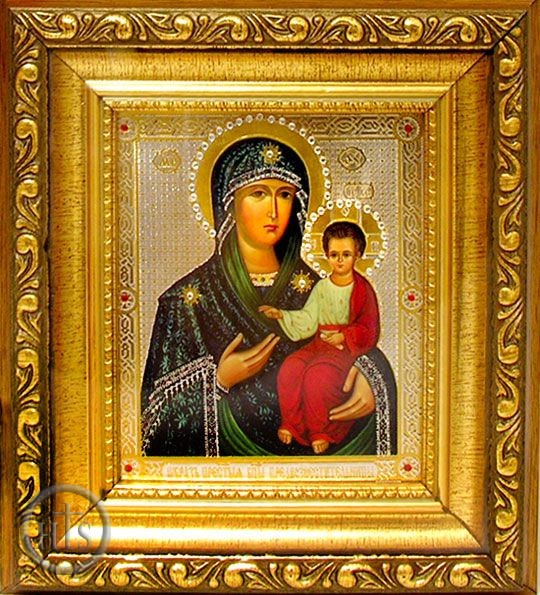 HolyTrinity Pic - Virgin Mary Predvozvestitelnitsa, Framed Icon with Crystals and Glass