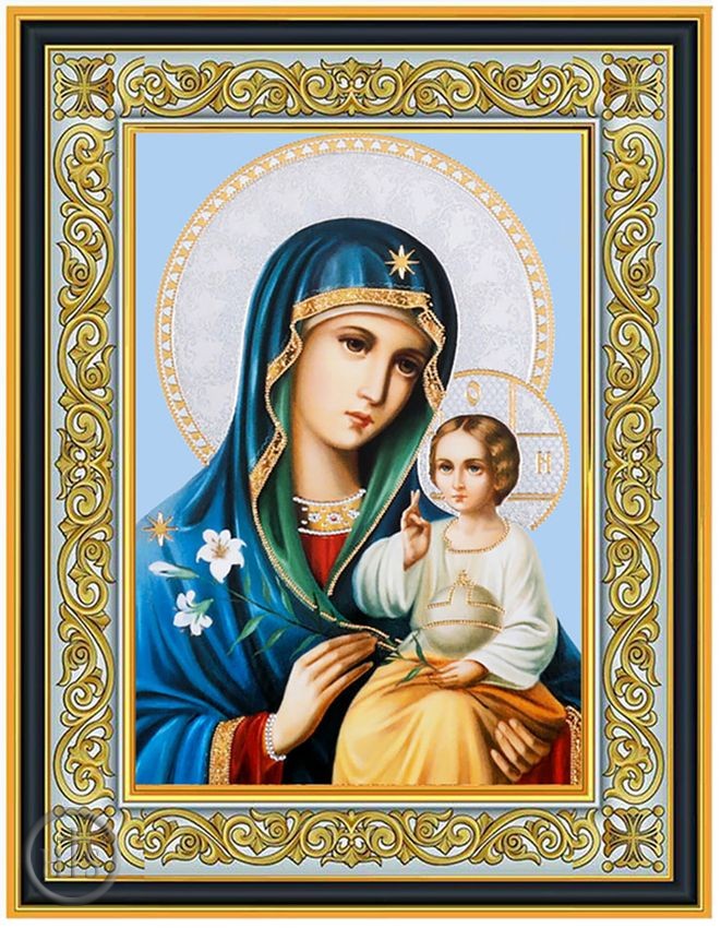 Product Image - Virgin Mary Eternal Bloom, Framed Orthodox Icon with Stand