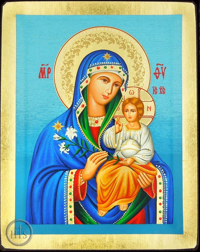 Picture - Virgin Mary  the Eternal Bloom, Serigraph  Icon with Stand