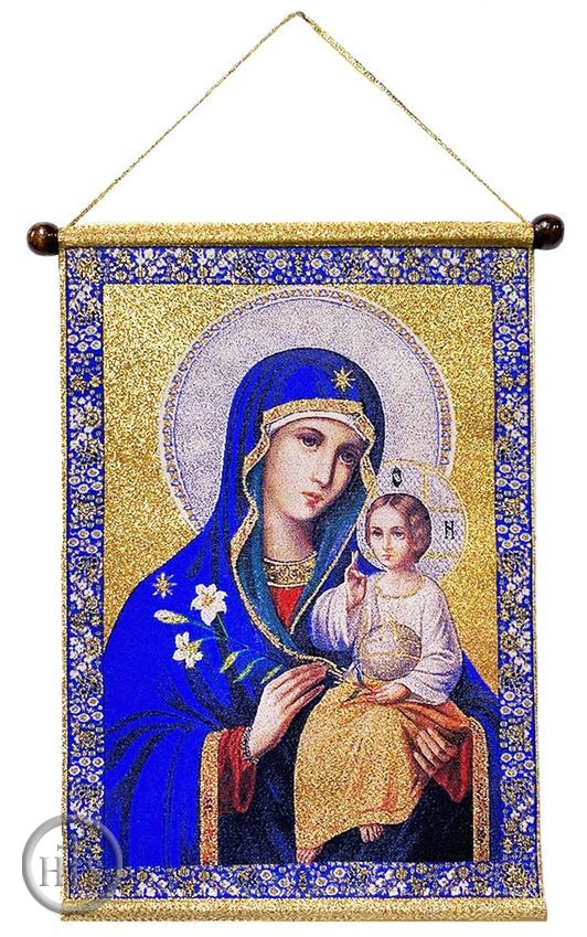 HolyTrinityStore Photo - Virgin Mary Eternal Bloom, Hanging Tapestry Icon Banner