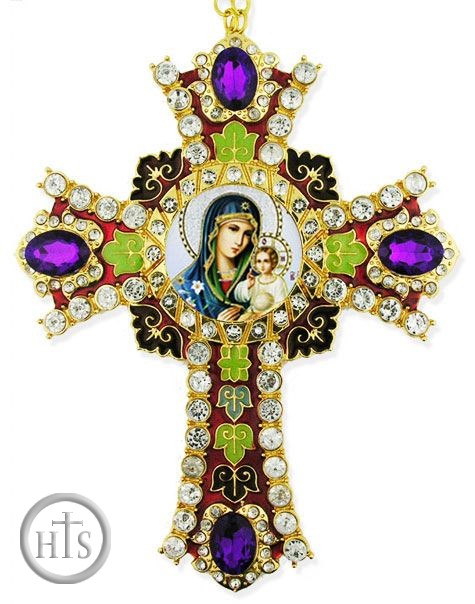 HolyTrinityStore Picture - Virgin Mary the Eternal Bloom Icon in  Jeweled Wall Cross