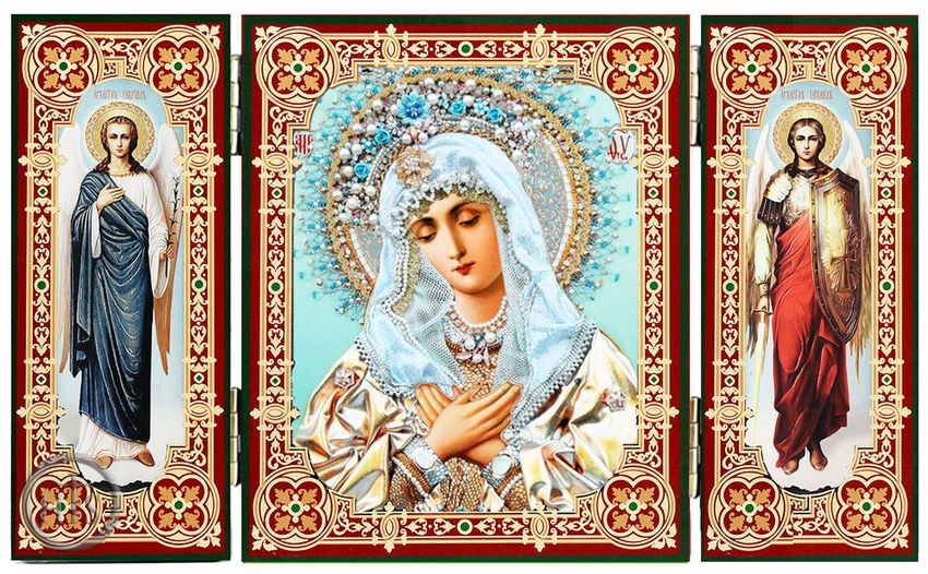 HolyTrinity Pic - Virgin Mary Extreme Humility, Icon Triptych with Arch. Michael and Gabriel