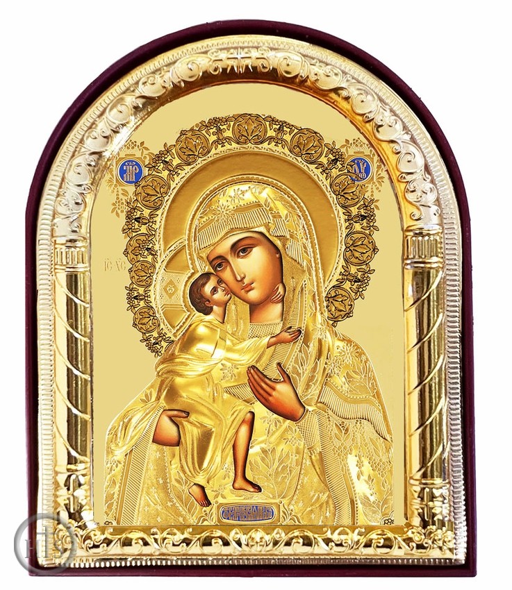 Product Image - Virgin Mary Feodorovskaya, Arched Orthodox Icon with Stand