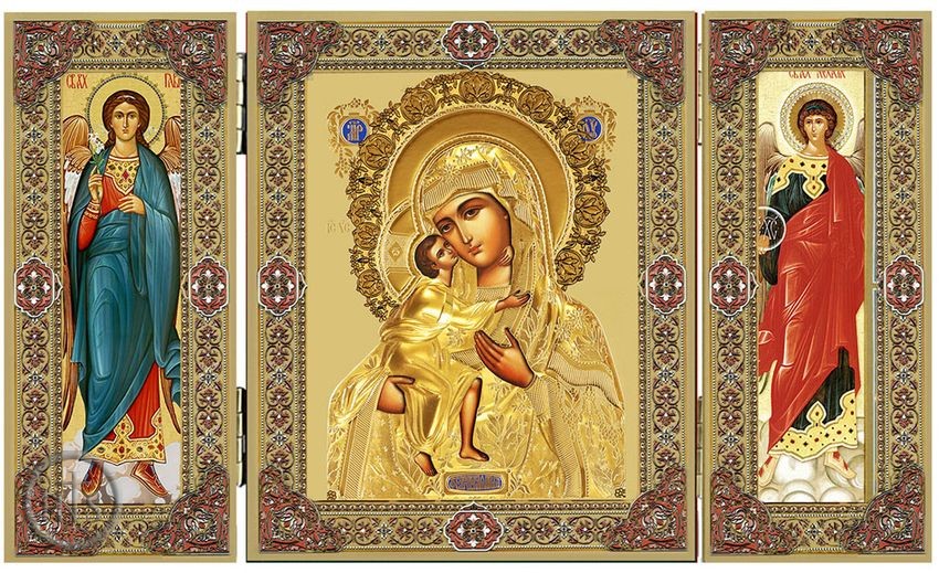 Image - Virgin Mary Feodorovskaya, Icon Triptych with Archangels
