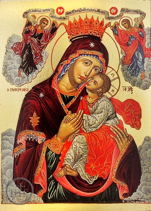 Picture - Virgin Mary Glykophilousa (Sweet Kissing), Byzantine Greek Orthodox Icon