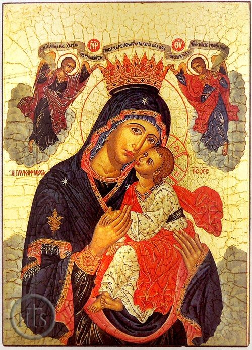 Image - Virgin Mary Glykophilousa (Sweet Kissing), Greek Orthodox Byzantine  Icon