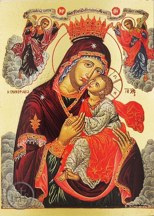 Product Pic - Virgin Mary Glykophilousa (Sweet Kissing), Greek Orthodox Byzantine  Icon