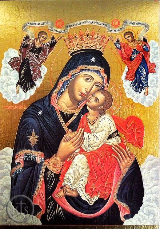 HolyTrinityStore Image - Virgin Mary Glykophilousa (Sweet Kissing), Byzantine Greek Orthodox Icon