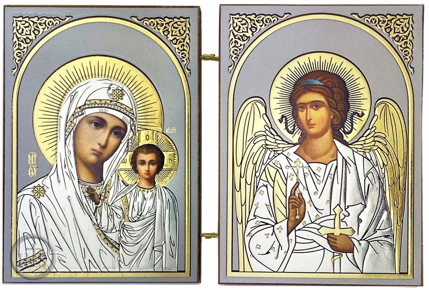 Picture - Virgin of Kazan / Guardian Angel, Orthodox Mini Diptych